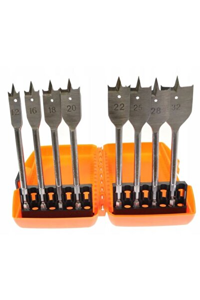 Evelise Flat wood drill bits, set of 8, 12-32 mm, Richmann Exclusive