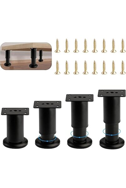 WCIC Picioare reglabile pentru mobilă, set de 8, oțel inoxidabil, 80-120 mm