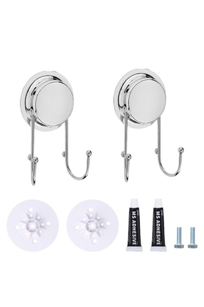 Sunrik Adhesive Hooks, Gudalea, Set of 2 Pieces, Strong Vacuum Support, Stain...