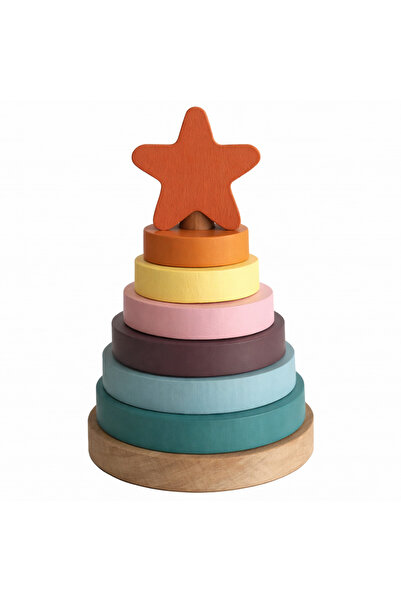 TORA STORE Ahşap Kule Halka Geçirme Oyunu