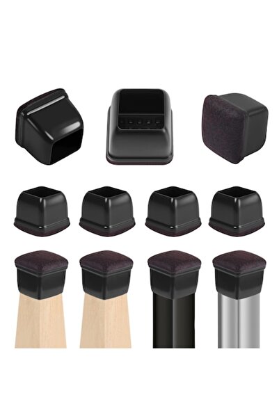 RCHYFEED Chair Leg Protectors, RCHYFEED, Silicone with Felt, 30-36mm, Black, ...