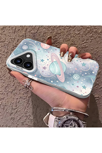 Hontinga غطاء حماية للكاميرا رفيع وصلب بنمط فضائي متوافق مع هاتف iPhone 16