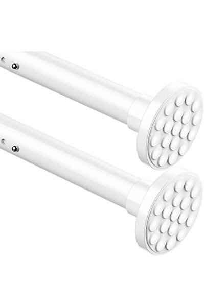 Whitney Set of 2 Telescopic Curtain Rods, White, 90-140 cm