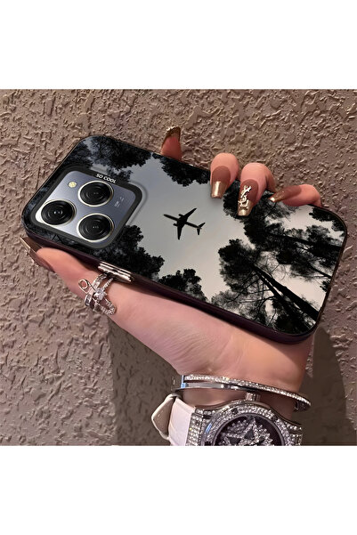 Hontinga حافظة صلبة رفيعة بنمط طائرة مع حماية للكاميرا متوافقة مع هاتف Tecno ...