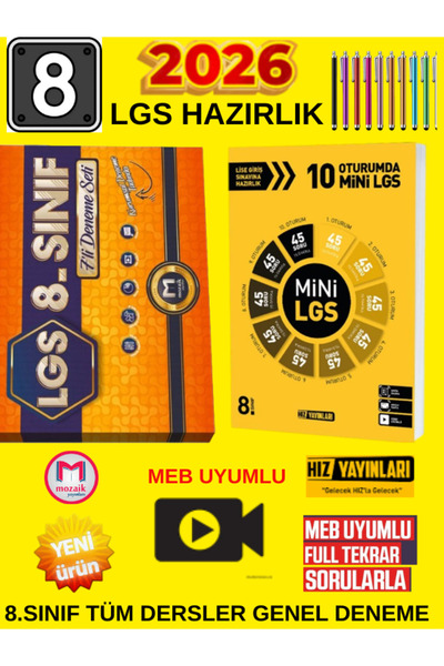 Mozaik Yayınları 2026 LGS 8. Sınıf Deneme Paketi: Mozaik 7’li Genel Deneme + ...
