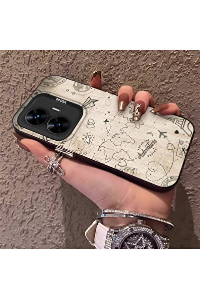 Hontinga حافظة صلبة رفيعة بنمط فضائي مع حماية للكاميرا متوافقة مع هاتف Realme...