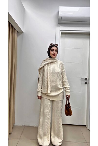 By esma eser مجموعة الوشاح من بيرستينت - كريمي