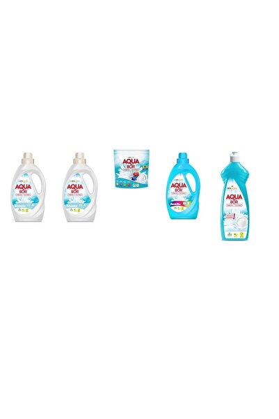 Aquabor سائل أبيض طبيعي + سائل أبيض + أقراص + ألوان سائلة + طقم غسيل الأطباق ...