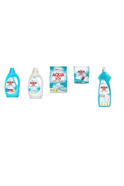 Aquabor ألوان سائلة معدنية طبيعية + أبيض سائل + 4 كجم أبيض + تابلت + طقم غسيل...