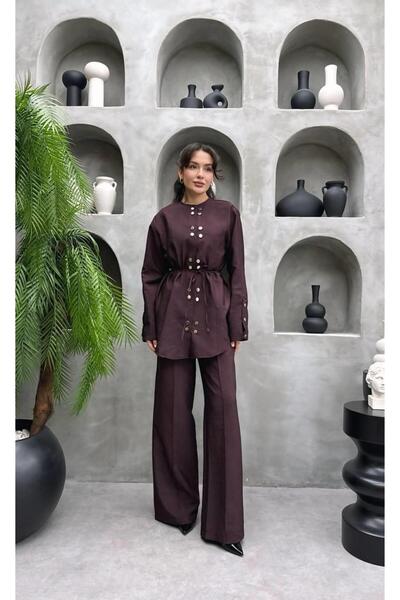 Cardella Women's Snap-Detail Hijab-Friendly Set – Elastic Waist Pants, Drawst...