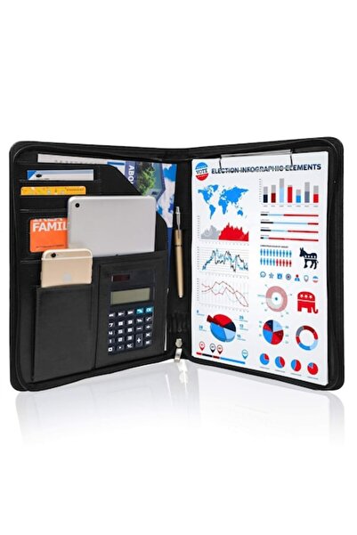 GuoFa A4 Folder, Organizer, Waterproof, Eco Leather, Zipper, GraduatePro