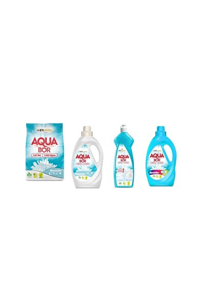 ETİ MADEN مجموعة أكوا بور الطبيعية المعدنية 4 كجم أبيض + أبيض سائل + غسول أطب...