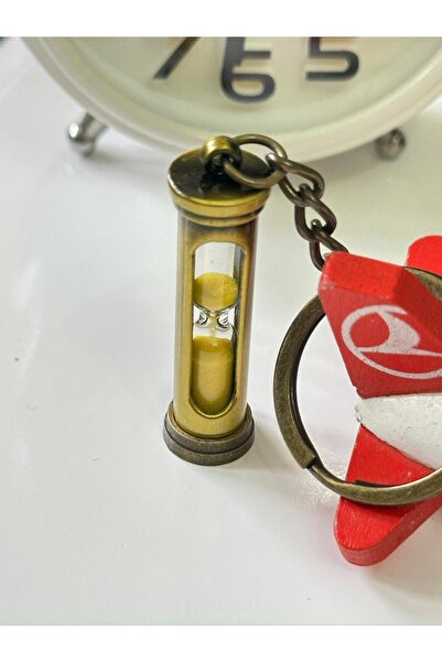anahtarlık evreni Mini 3D Hourglass Figured Keychain with Gold Particles/Grai...