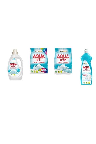 Aquabor سائل معدني طبيعي أبيض + 4 كجم ألوان + 4 كجم أبيض + مجموعة من 4 قطع لغ...