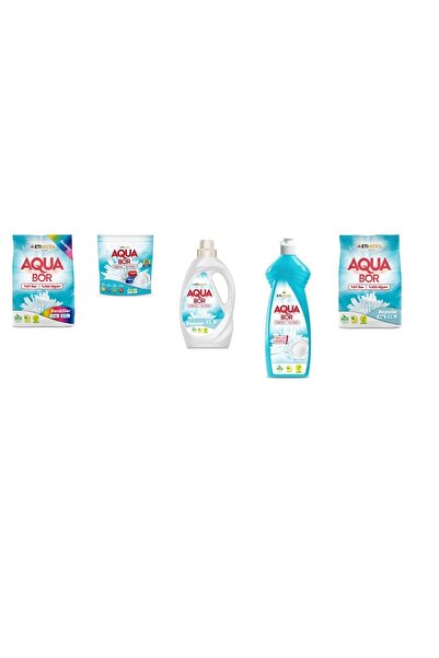 Aquabor معادن طبيعية 4 كجم ألوان متنوعة + أقراص + سائل أبيض + غسول يدوي + 4 ك...