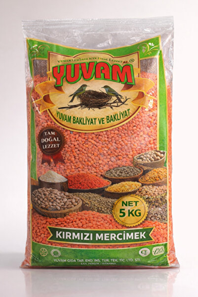 Yuvam Kırmızı Mercimek 5 KG – Doğal, Temizlenmiş, Yemeklik Bakliyat