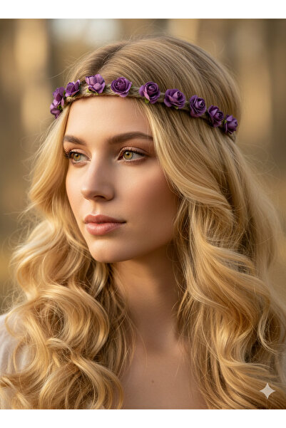 Bukiro Spring Crown with Roses and Petals Bridesmaid Crown with Roses Festiva...