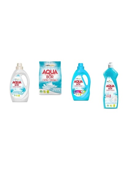 Boron أكوا بور سائل معدني طبيعي أبيض + 4 كجم أبيض + سائل ملون + طقم غسيل الأط...