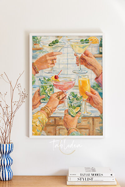 tablodea Ζωγραφική τοίχου με θέμα το κοκτέιλ και τη σαμπάνια TD Μοντέρνα διακ...