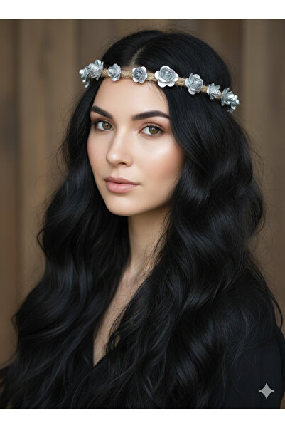 Bukiro Spring Crown with Roses and Petals Bridesmaid Crown with Roses Festiva...