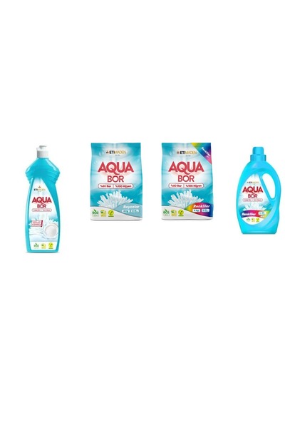 Boron أكوا بور منظف الأطباق الطبيعي المعدني + 4 كجم أبيض + 4 كجم ملون + ملونا...