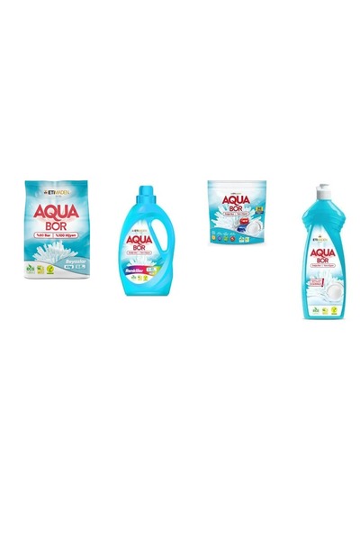 Boron أكوا بور معدني طبيعي 4 كجم أبيض + ألوان سائلة + أقراص + منظف أطباق يدوي...