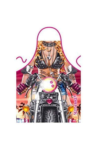 Erotica Funny Apron with Sexy Woman Biker Print