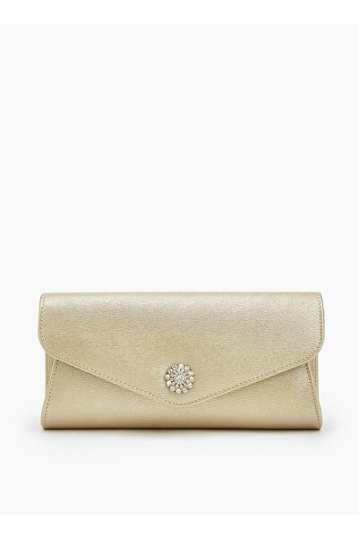 Flora Bella by Shoexpress Textured Clutch with Detachable Chain Strap