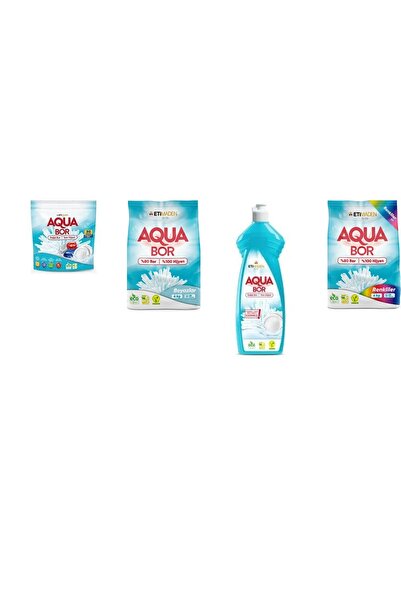 Boron أقراص أكوا بور المعدنية الطبيعية + 4 كجم أبيض + غسالة أطباق يدوية + 4 ك...