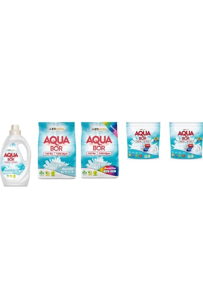 Boron أكوا بور سائل معدني طبيعي أبيض + 4 كجم أبيض + 4 كجم ملون + أقراص + مجمو...