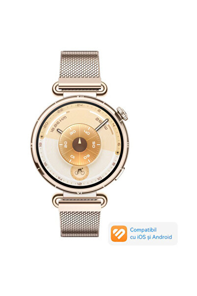 Huawei Ceas inteligent GT 6, 41MM, carcasă din oțel inoxidabil auriu, curea m...