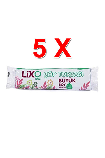 LİXO ÇÖP POŞETLERİ Büyük Boy 50 lt Çöp Poşeti 50 Adet 65x80 cm Çöp Torbası - ...