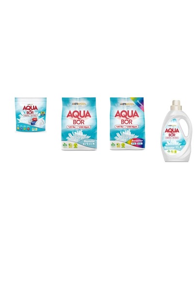 Boron أقراص أكوا بور الطبيعية المعدنية + 4 كجم أبيض + 4 كجم ملون + أبيض سائل ...