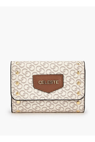 Celeste Stud Embellished Wallet with Button Closure