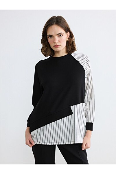 LC Waikiki Crew Neck Striped Women's Sweatshirt Tunic