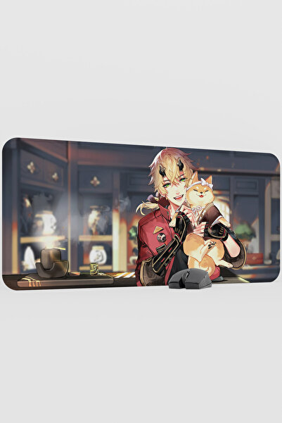 mousepad bastir لوحة ماوس الألعاب ثوما جينشين إمباكت أنيمي جيبر V1 - 90x40 XXL