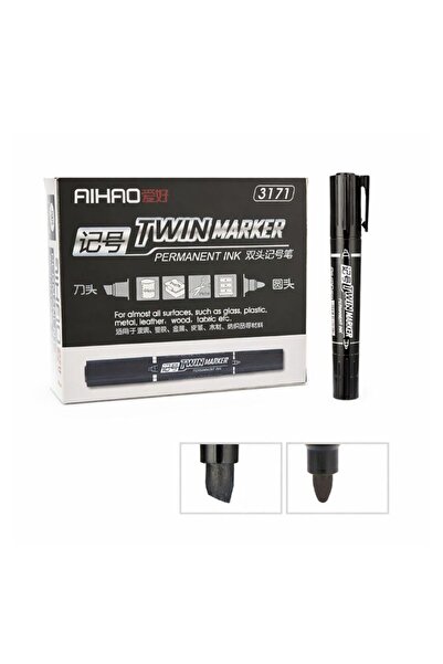 Issa Permanent Marker Black 12/set, Thick Double Tip