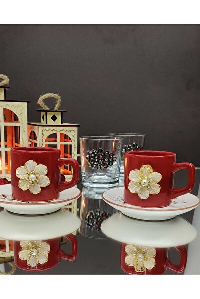 KirLiNova Floral Detailed Coffee Cup Set of 2 – Coffee Cup & Saucer