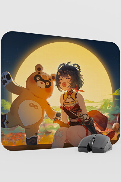 mousepad bastir Xiangling Genshin Impact Anime Character V1 - 48X40 XL Gaming...