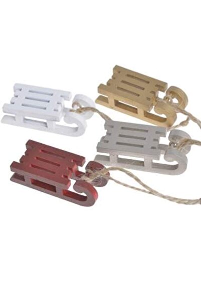 Decoratiuni Dulci Коледни украси от дървени шейни, 4 бр./комплект