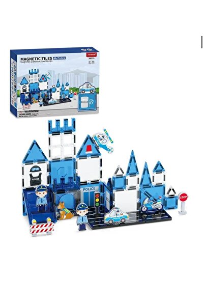 ERstore Police Manyetik Yapı Blok Seti 42 Parça Polis Şehri İnşa Oyunu