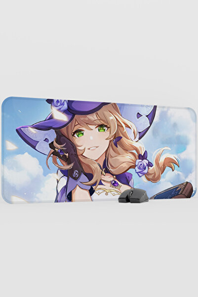 mousepad bastir لوحة ماوس الألعاب Lisa Genshin Impact Anime Player V3 - 90x40...
