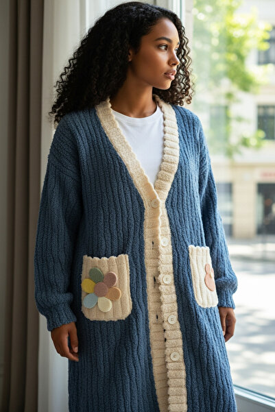 Star Fashion Women's cocolino hood, with pockets and buttons