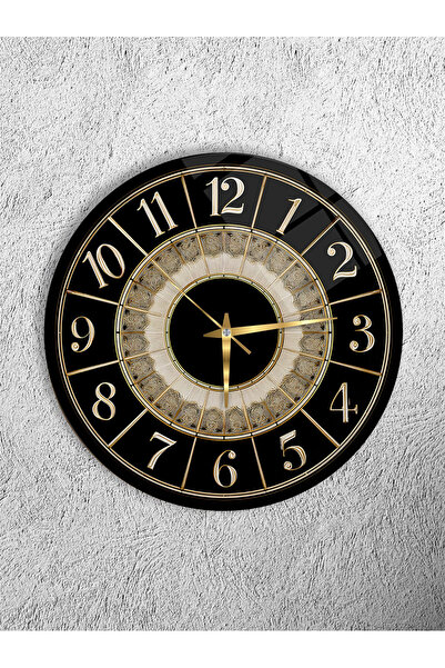 Olinpa 102. Unbreakable Glass Wall Clock, Both Table and Wall Clock, Black Go...