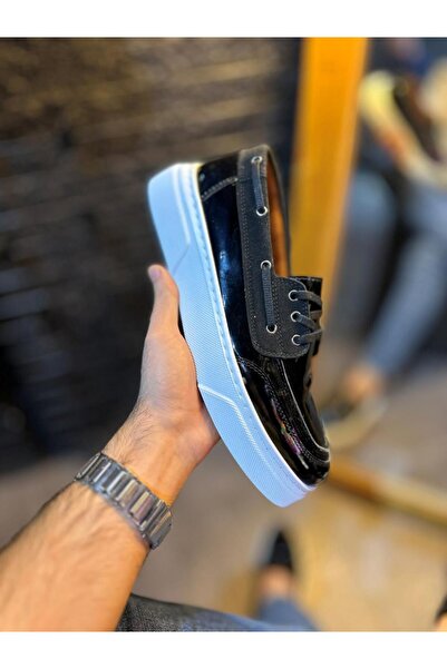 Arda Knack A700 Black Patent Leather High Sole Casual Men's Shoes