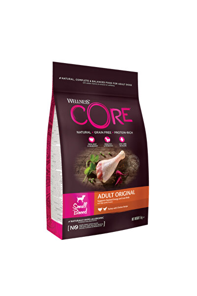 CORE طعام جاف أصلي بنكهة الدجاج والديك الرومي للكلاب من السلالة S، وزن 5 كجم