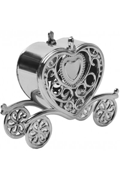 Decoratiuni Dulci Silver baroque heart carriage, testimony box