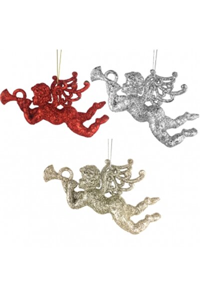 Decoratiuni Dulci Christmas tree decoration angel with trumpet, glitter penda...