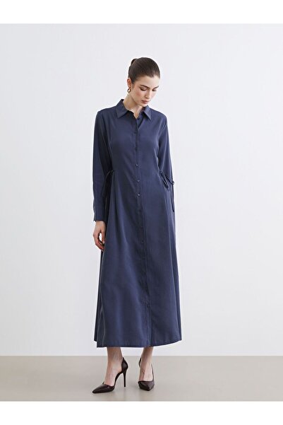 LC Waikiki Φόρεμα-πουκάμισο με δέσιμο στη μέση από μείγμα μοντάλ υφασμάτων