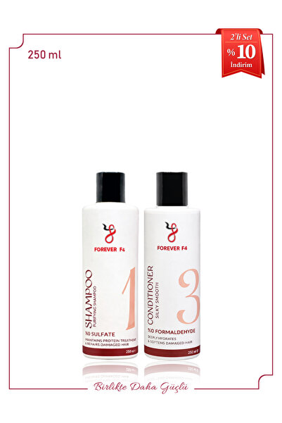 Forever f4 Tuzsuz Şampuan + Saç Kremi İkili Set – 250 ml